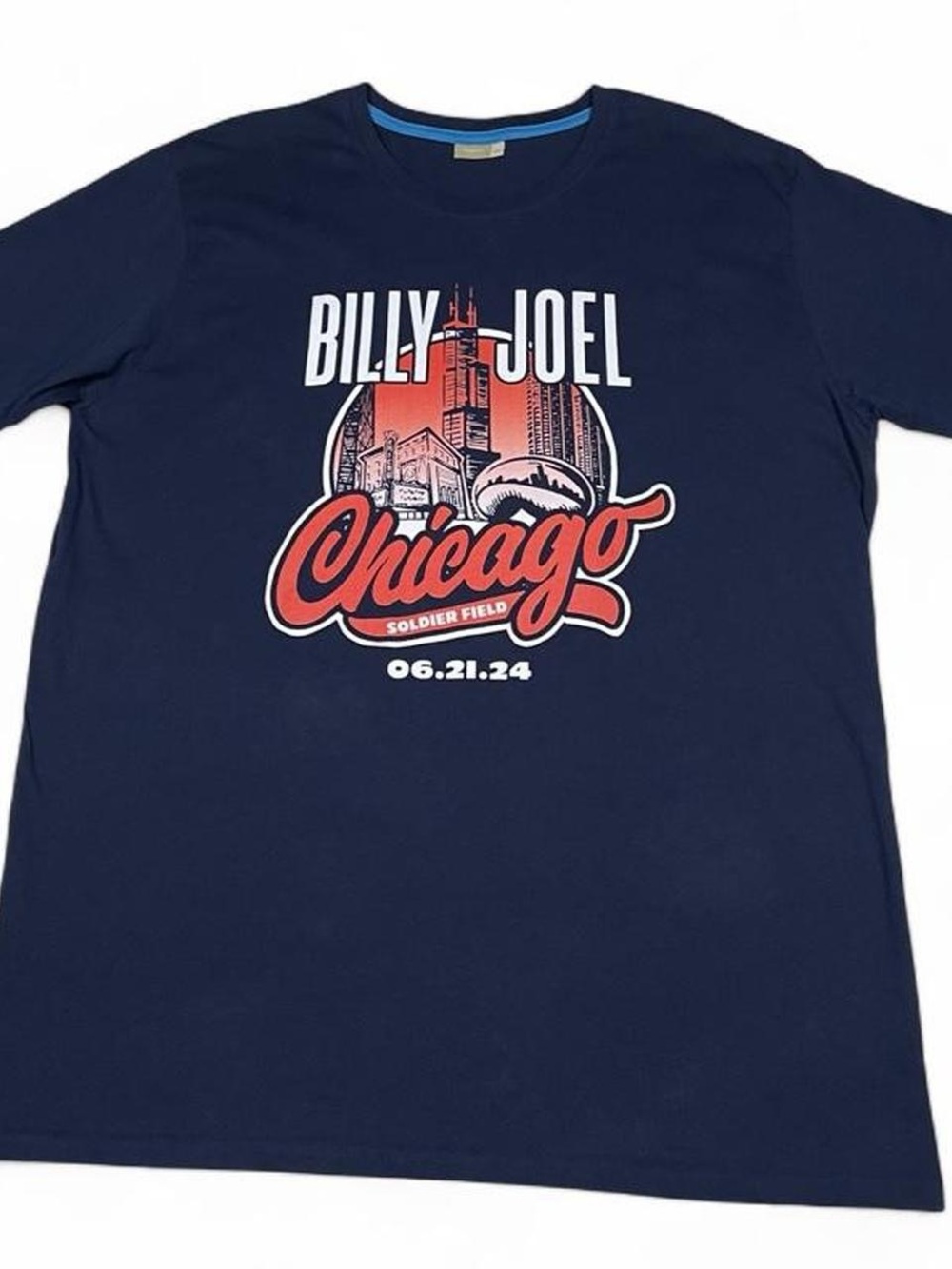 NWOT! Billy Joel Chicago Soldier Field 06.21.24 Concert Tee Navy Men’s Size XL